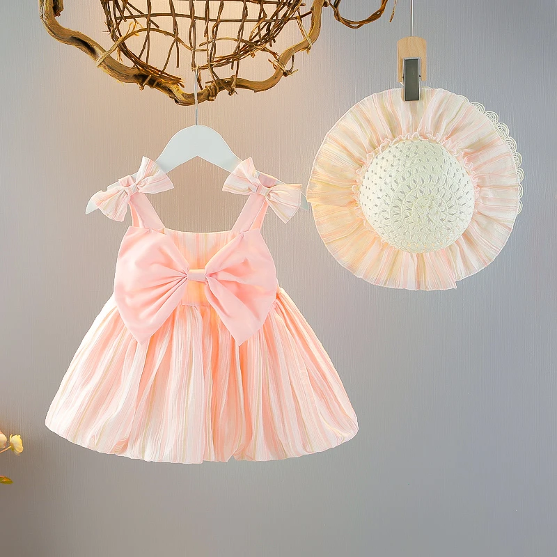 女童连衣裙夏装洋气小女孩宝宝吊带裙儿童公主裙夏季周岁宝宝礼服