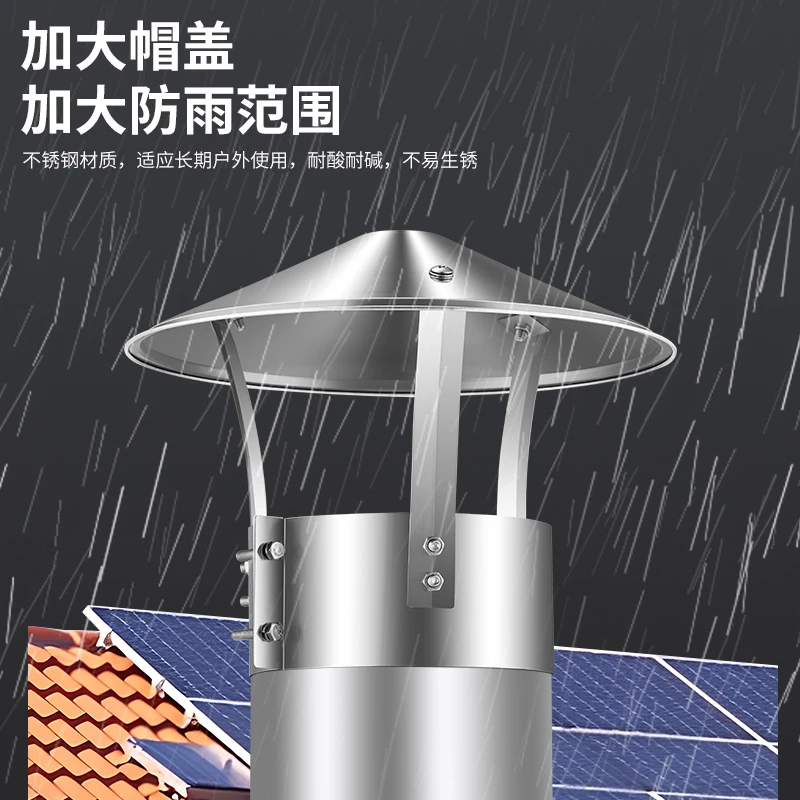 不锈钢烟囱防雨帽排烟帽室外防风烟筒盖壁炉管道排气帽土灶烟管罩