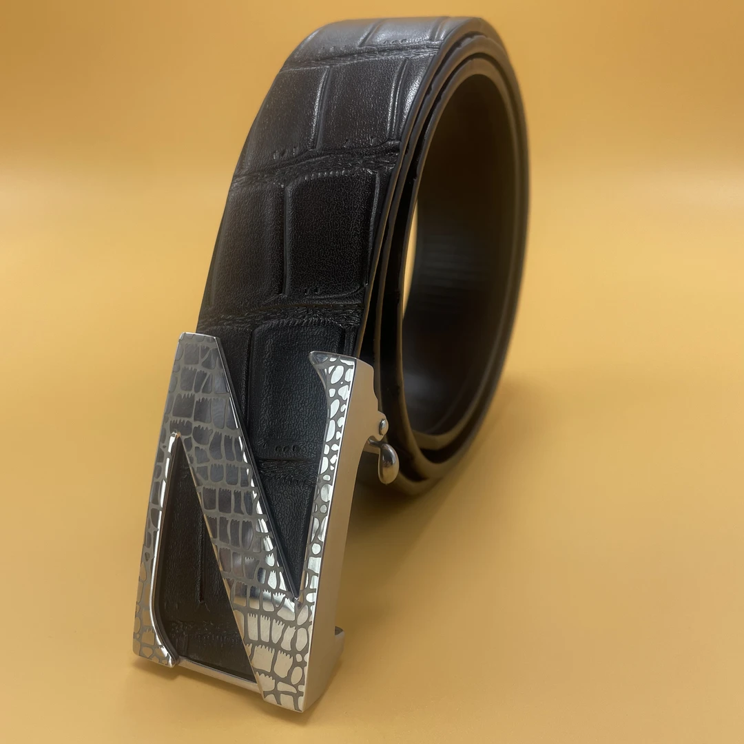 【804 无牙钢扣】【内穿】时尚潮流百搭头层牛皮自动扣腰带皮带