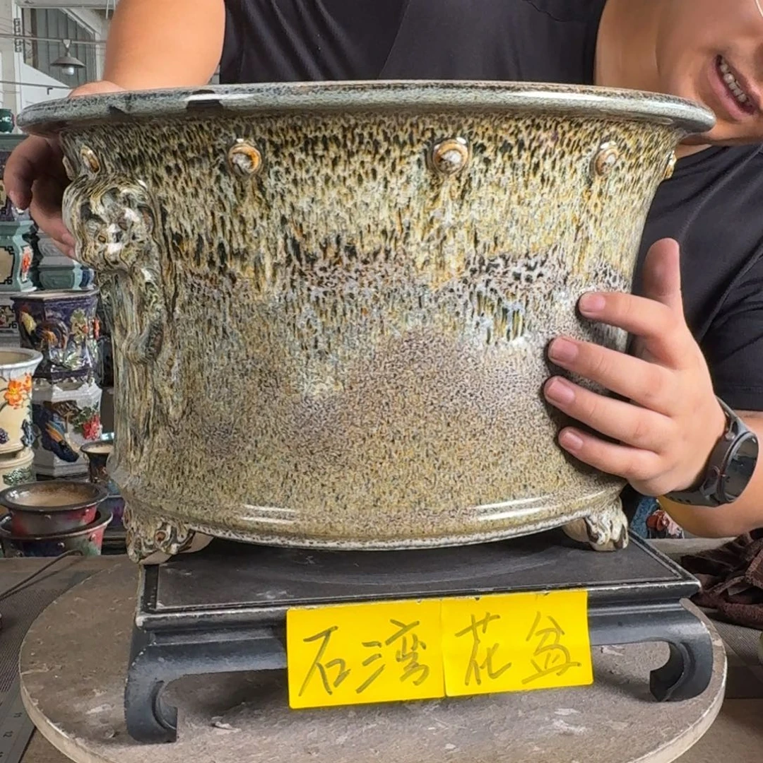 。一风堂石湾花盆 气泡 小缝隙 内34*21