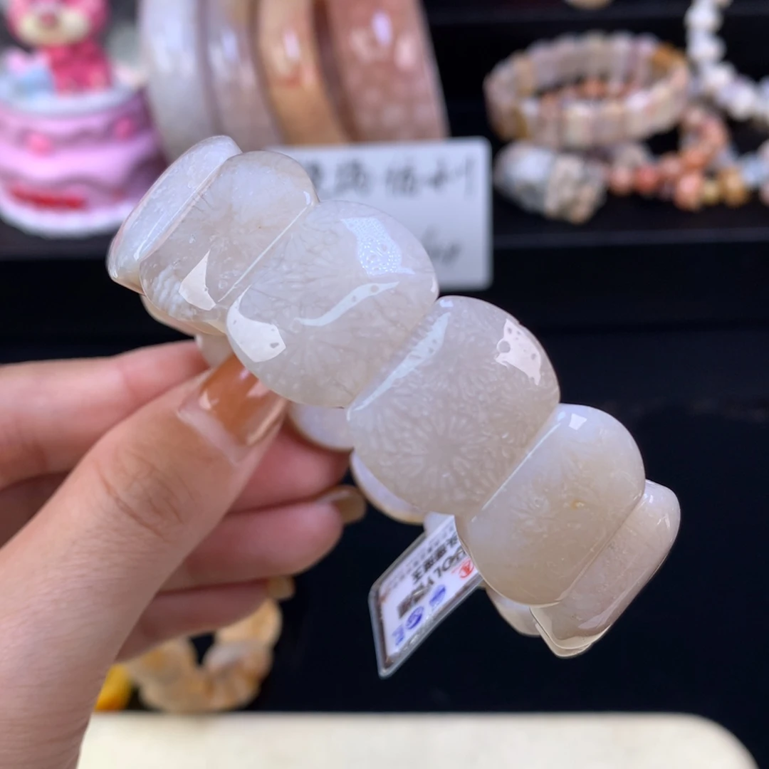 硅化珊瑚（珊瑚玉）未镶嵌颈饰晚场漏价手牌（47号）