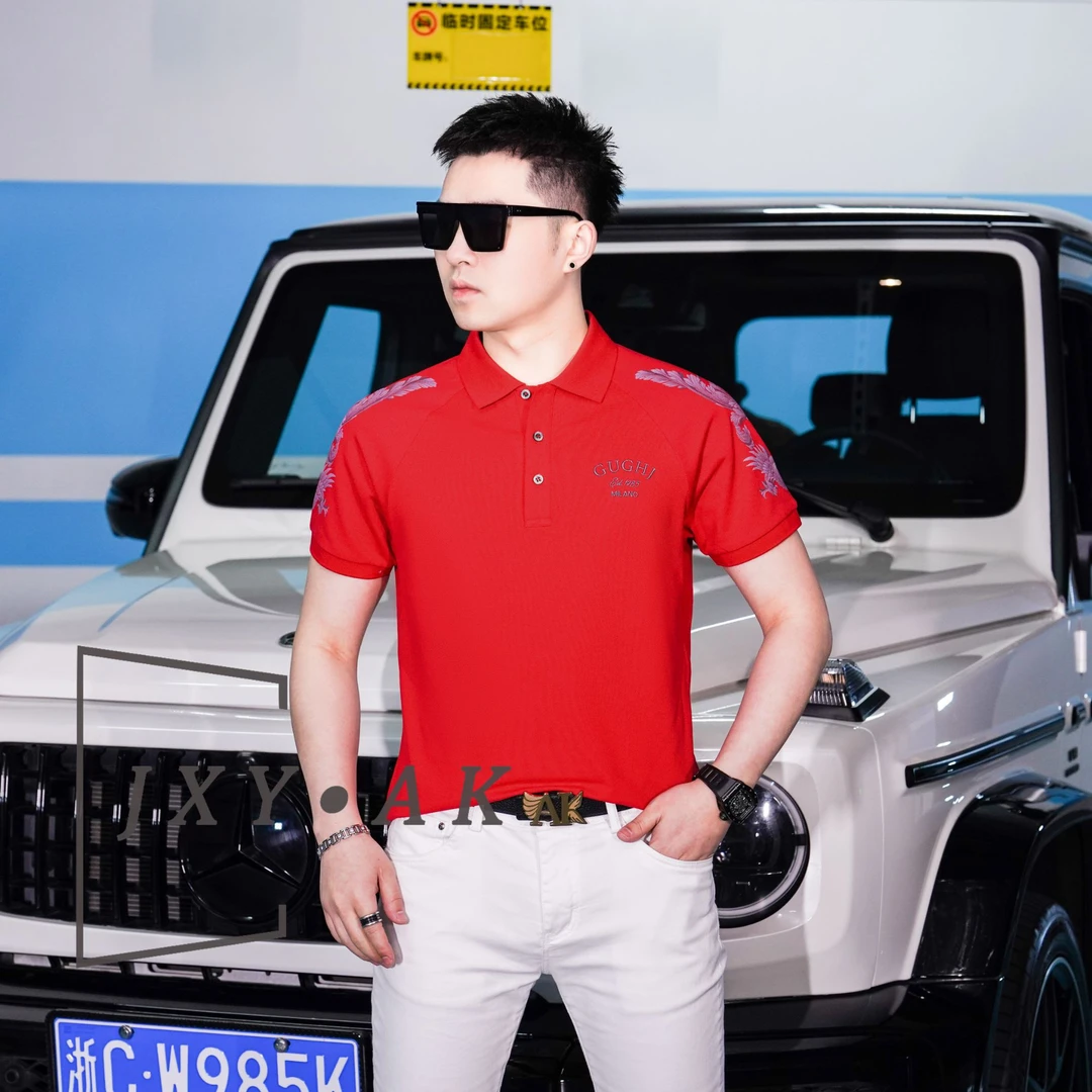 2025夏季轻奢百搭薄款翻领polo衫运动休闲纯棉时尚户外短袖潮流男