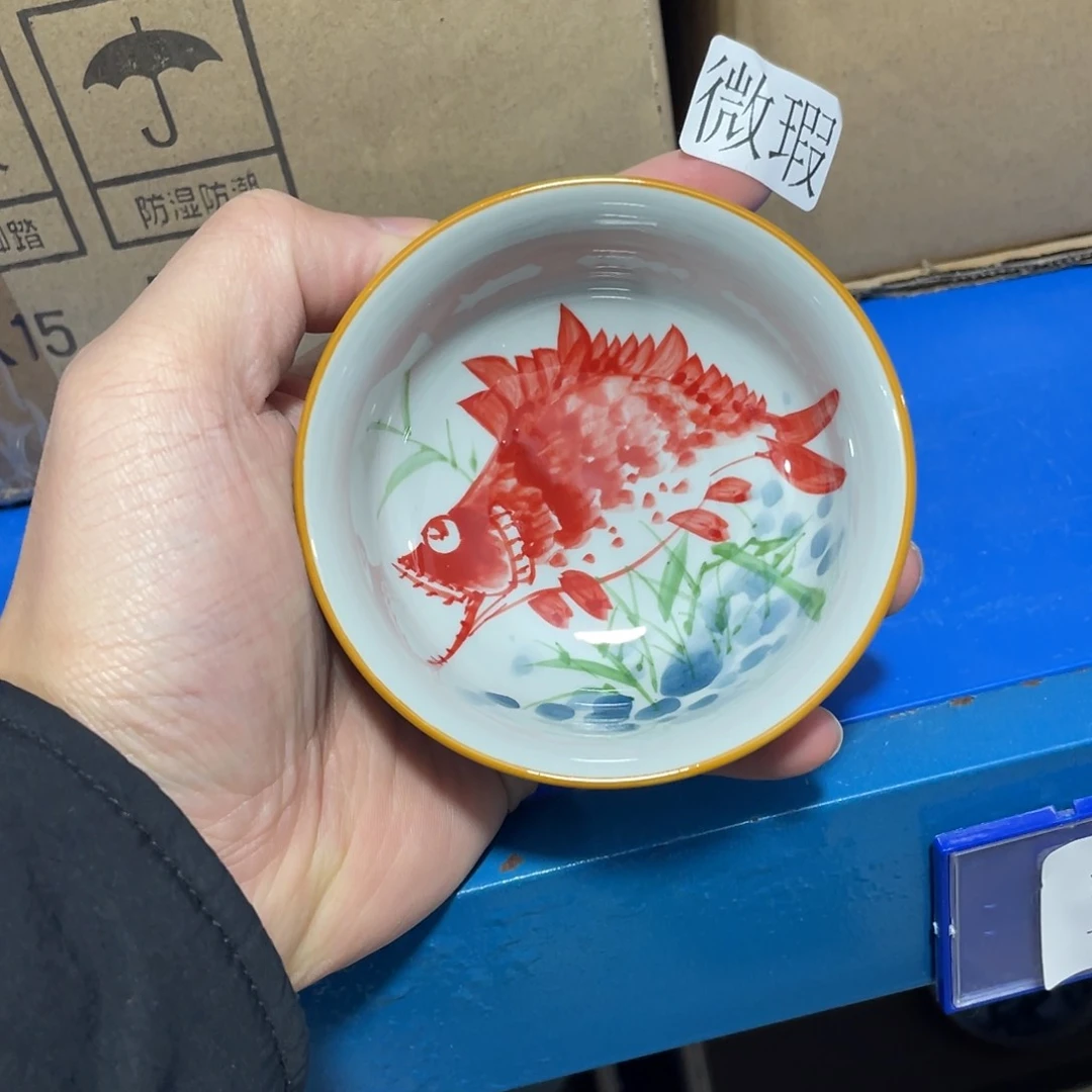 釉下手绘茶具微瑕