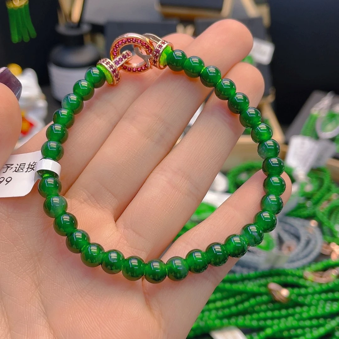 翡翠手链未镶嵌平*謌手链卡6