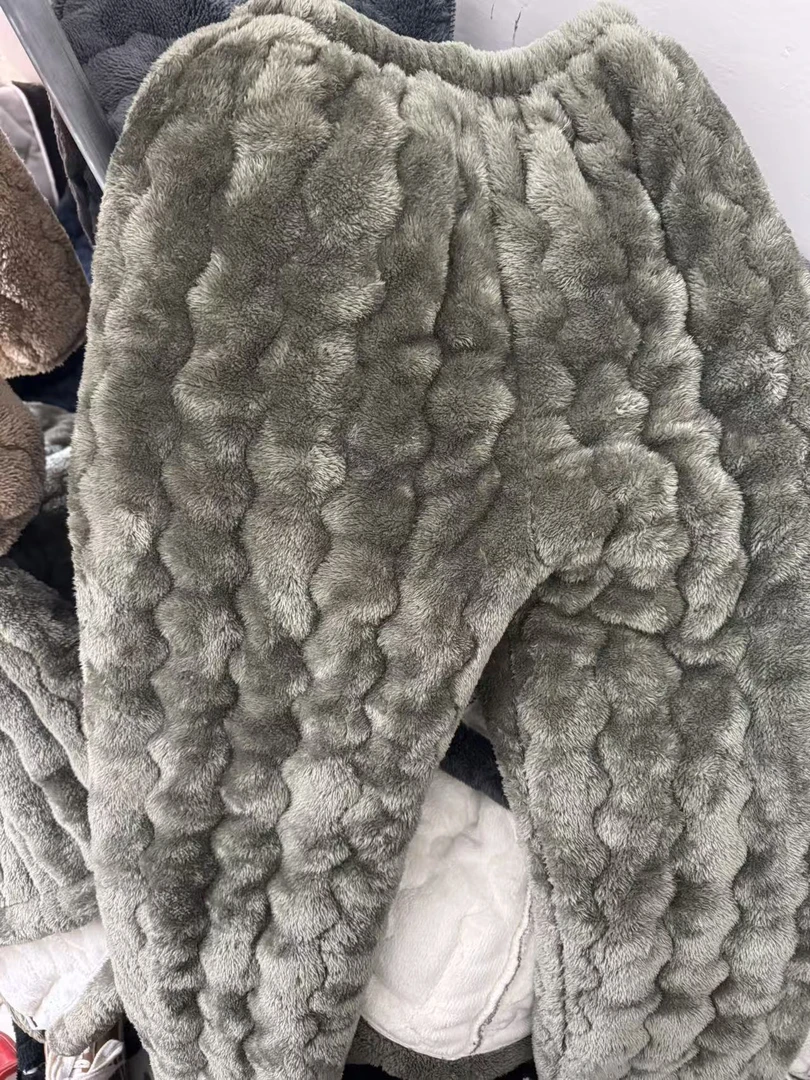 冬季三层加绒夹棉裤子单件