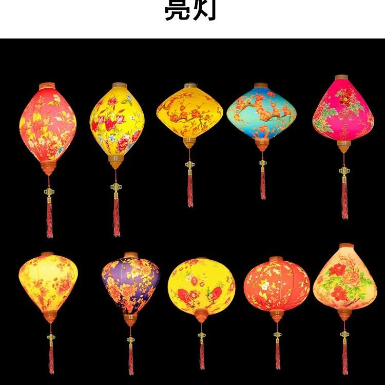 户外亮化古风绸缎花灯笼网红街道景区古镇夜景异形挂树装饰