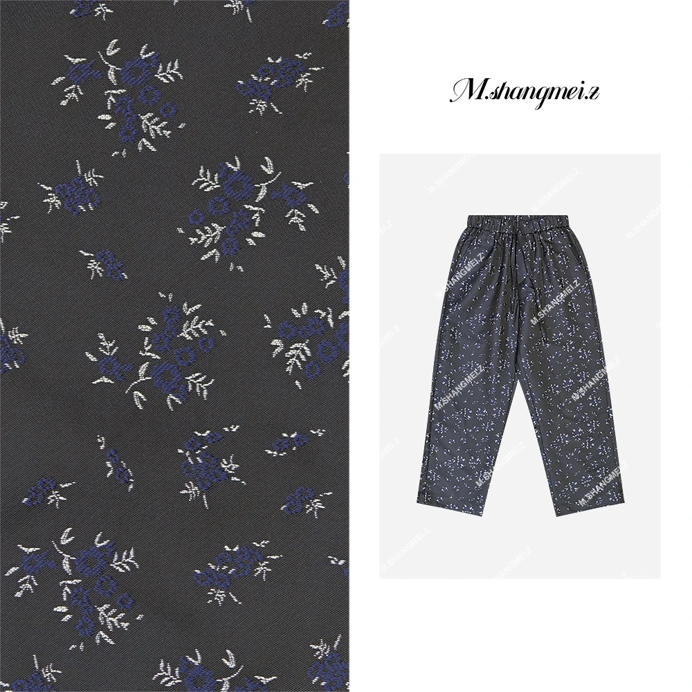 M.SHANGMEI.Z/沐熙【小白花】美大哥复古刺绣碎花直筒休闲裤X052455