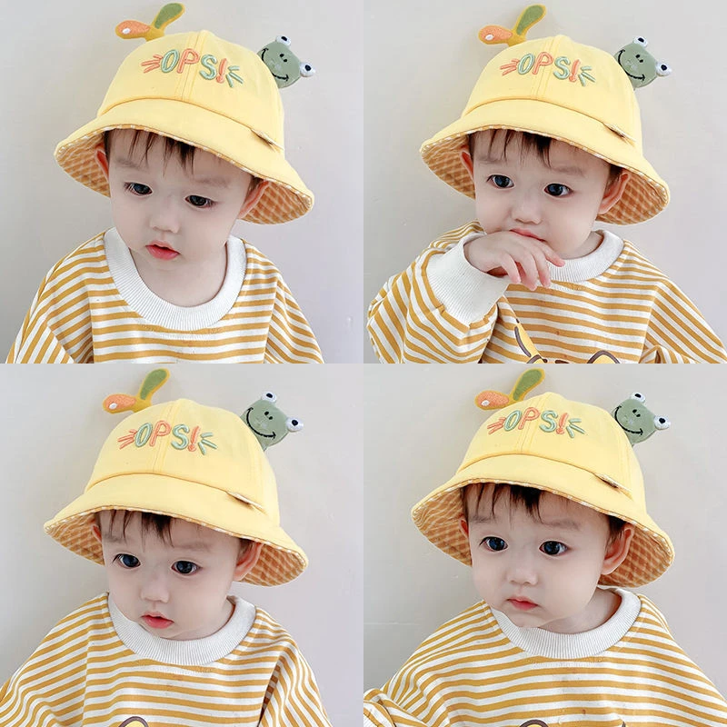 宝宝渔夫帽春秋季薄款洋气盆帽可爱卡通男女童婴儿夏天防晒遮阳帽
