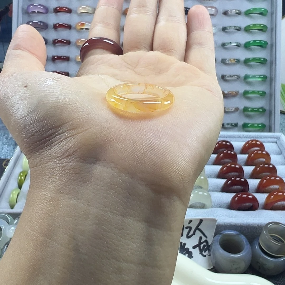 玛瑙/玉髓未镶嵌戒圈不退换17.2港15福利