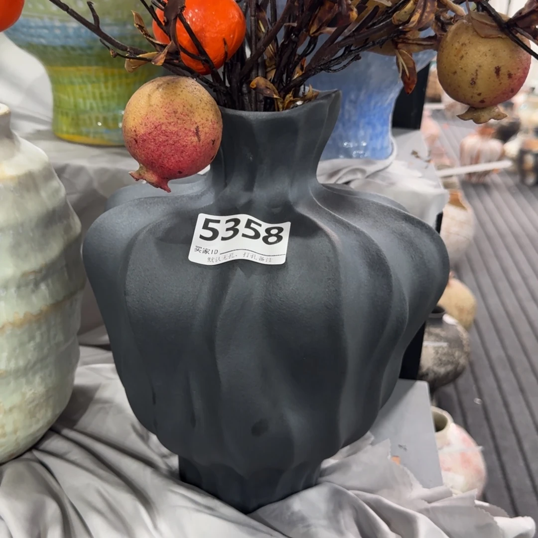 一***子陶摆件景德镇高温花瓶编码5358高31口7默认无孔