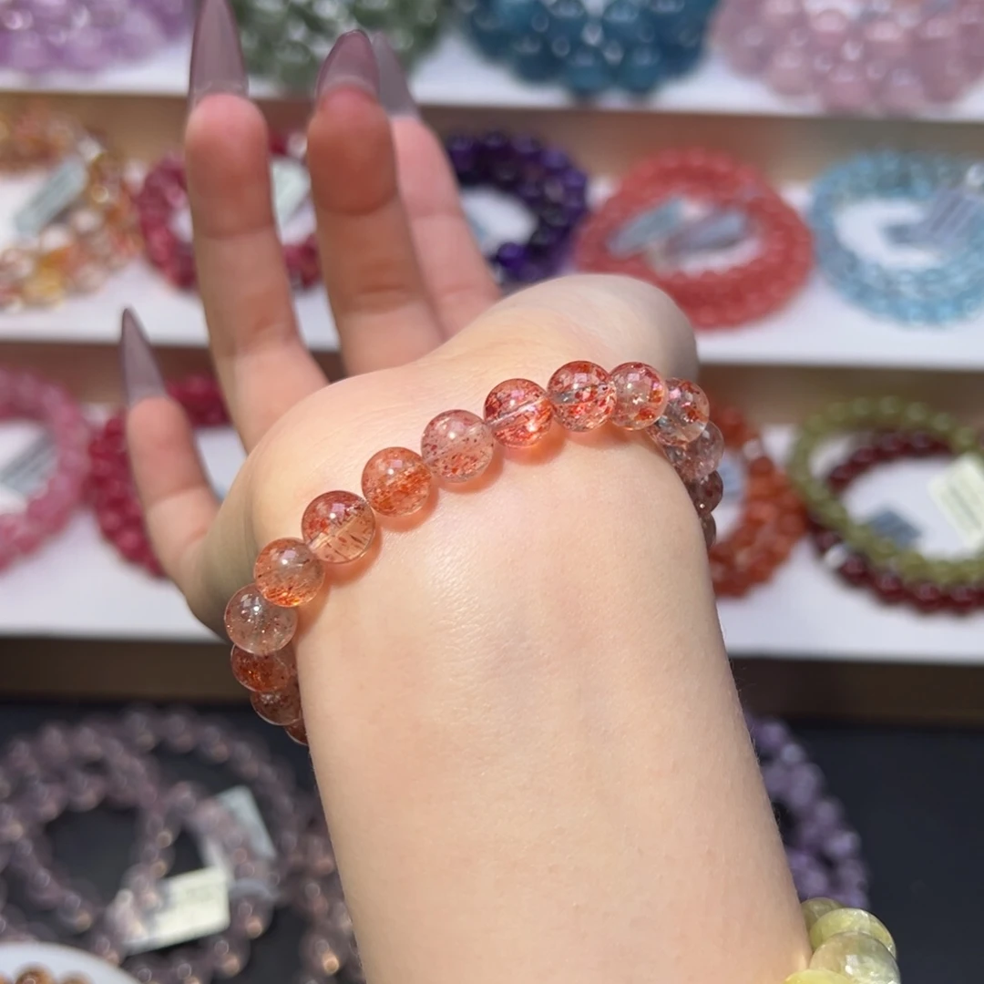 手串未镶嵌长石毕业级白水体金太阳8.2mm