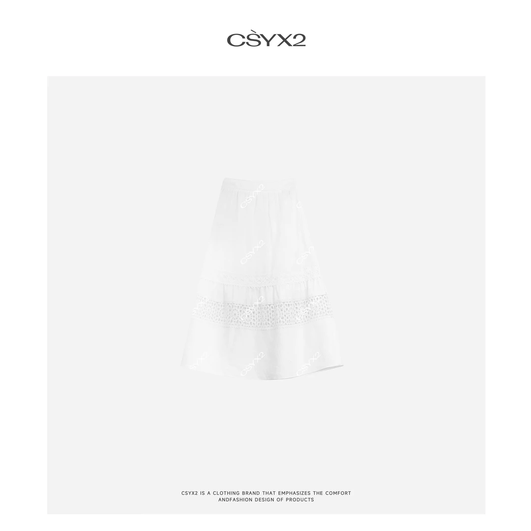 CsyX2-2025S/S早春新款 “冰上舞”A字拼接半身裙CZ5CS029