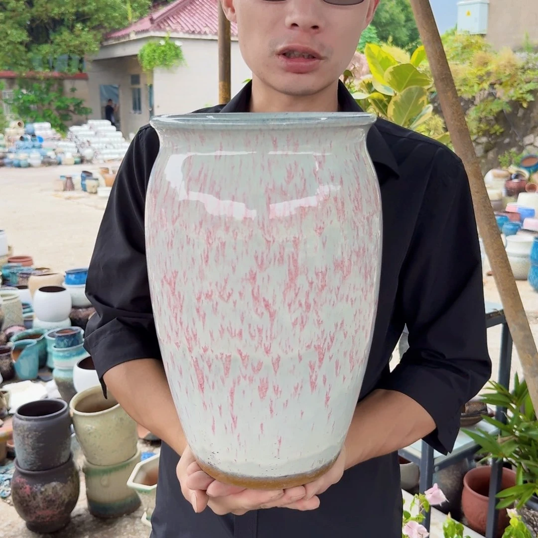 紫砂花盆粉一个一个老庄口20高33