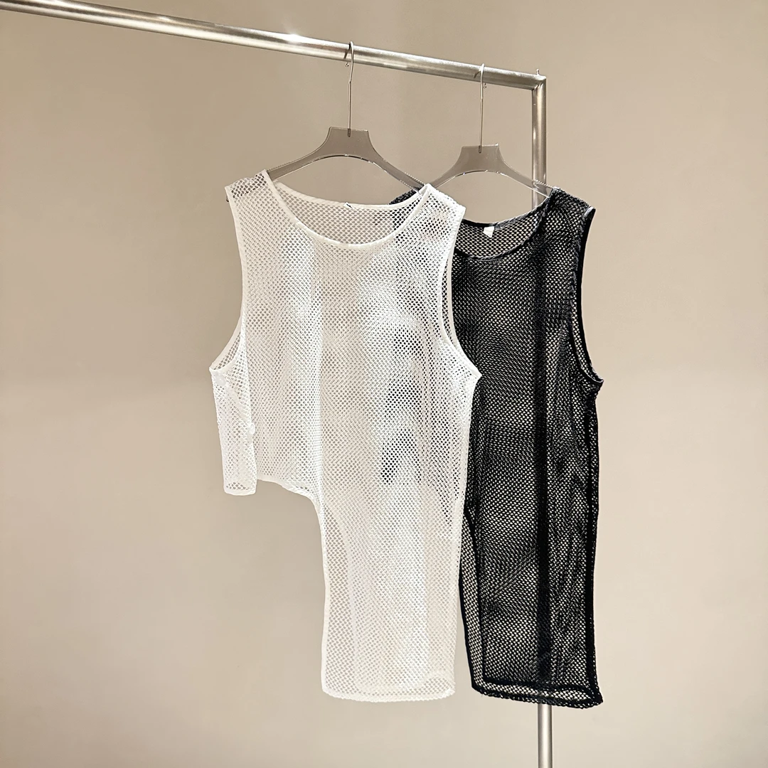 胡贰样「不规则罩衫」夏外搭宽松显瘦设计师款上衣罩衫薄款t恤2959