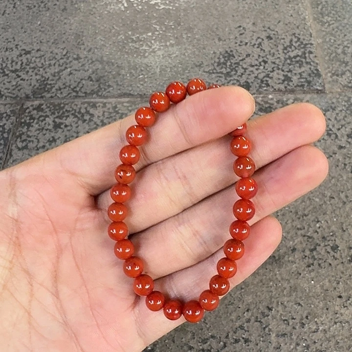 南红玛瑙未镶嵌手链原矿南红手串6mm➕高品质瓦西