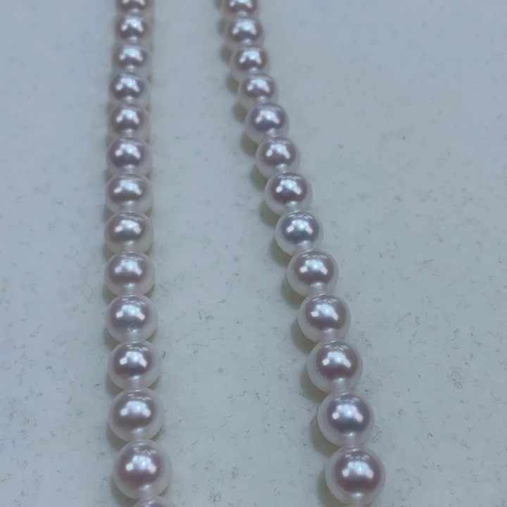 淡水珍珠颈饰银S925镶嵌6-7m又圆又亮天女光亮瞎眼！