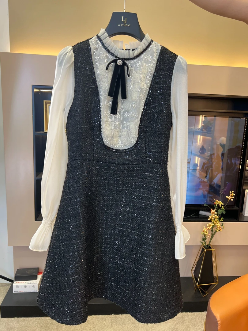 《丹姐专属》2025早春小香连衣裙时尚女士中长裙高定成衣30432