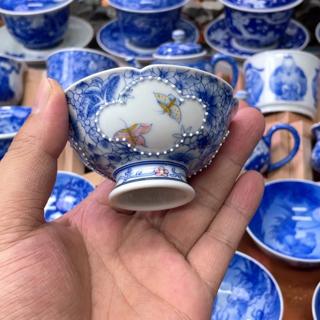 万花 开窗高足玉兰杯