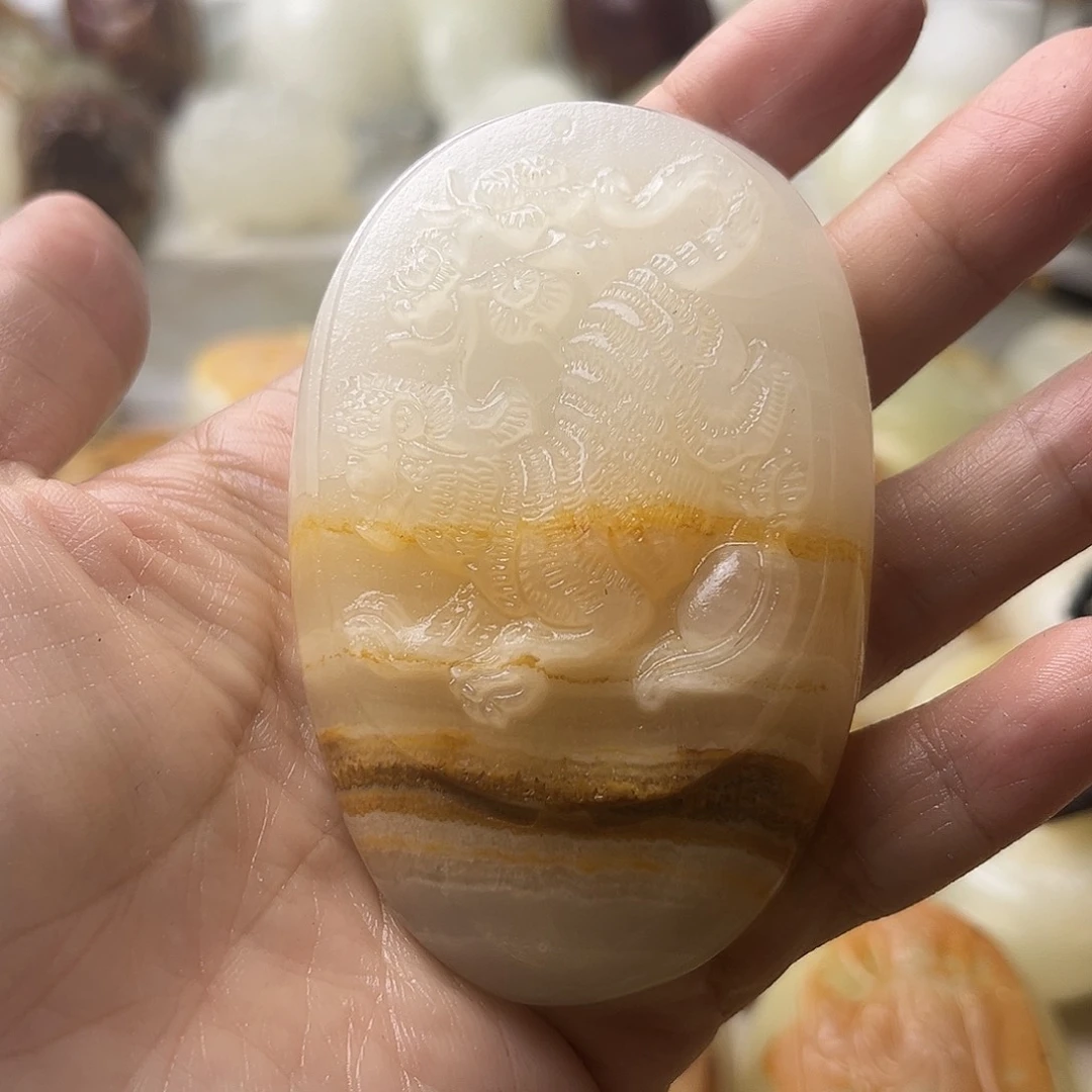 石材方解石手把摆件不退换虎