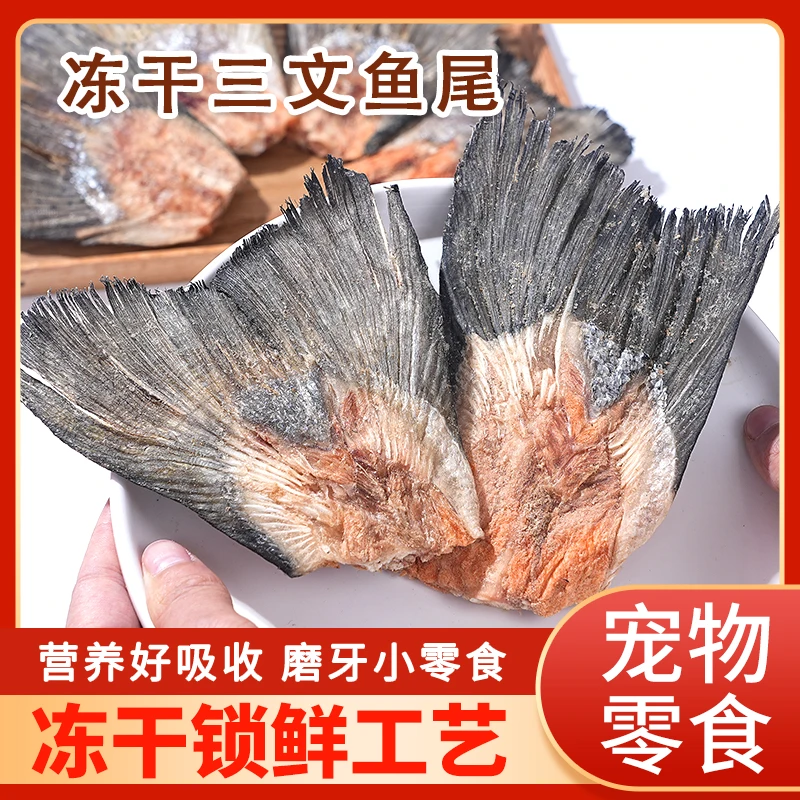 狗狗零食冻干三文鱼尾磨牙洁齿宠物零食大中小型幼犬泰迪金毛奖励