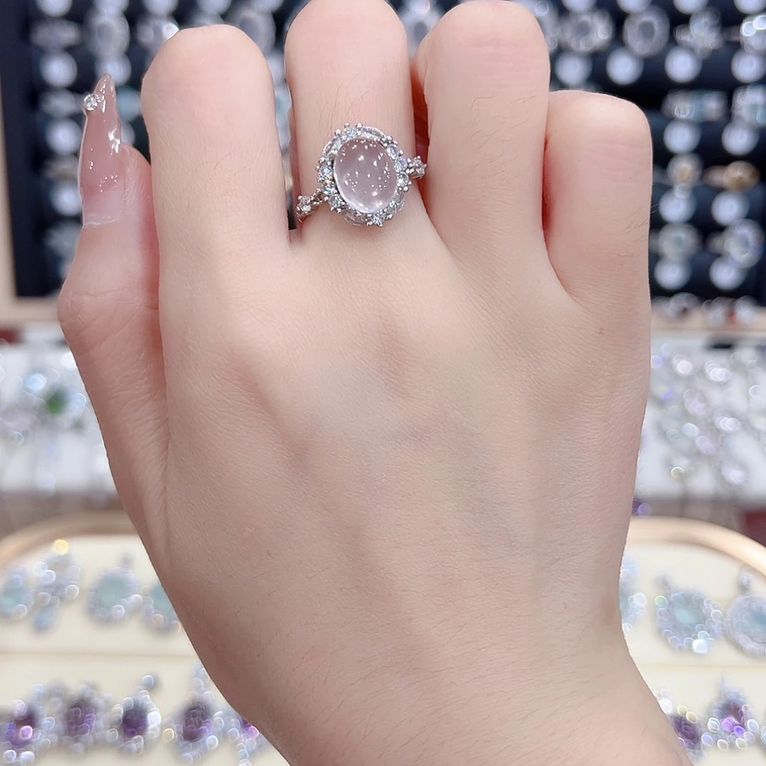 荒***年银S925镶嵌戒指水晶