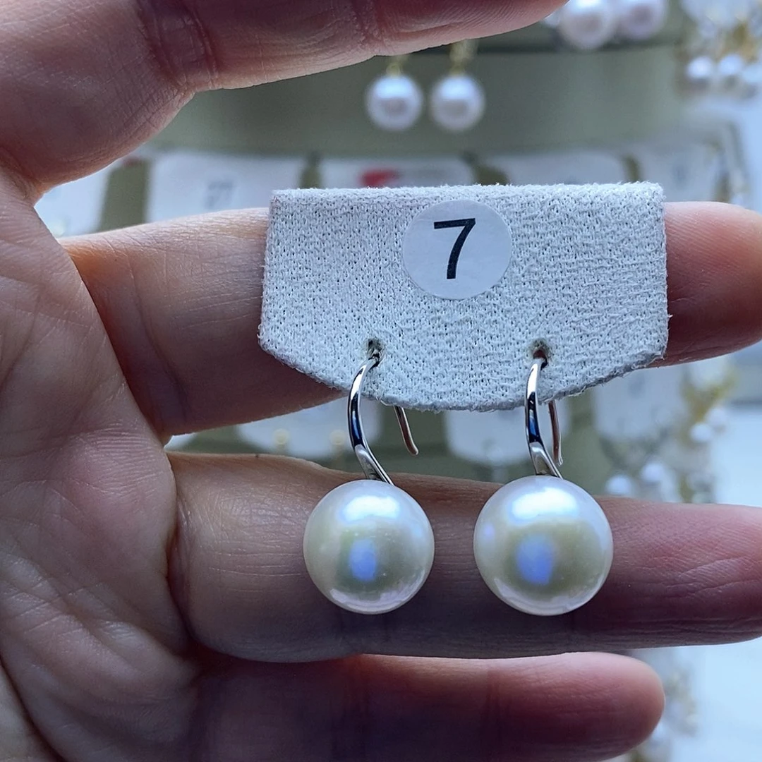淡水珍珠耳饰银S925镶嵌