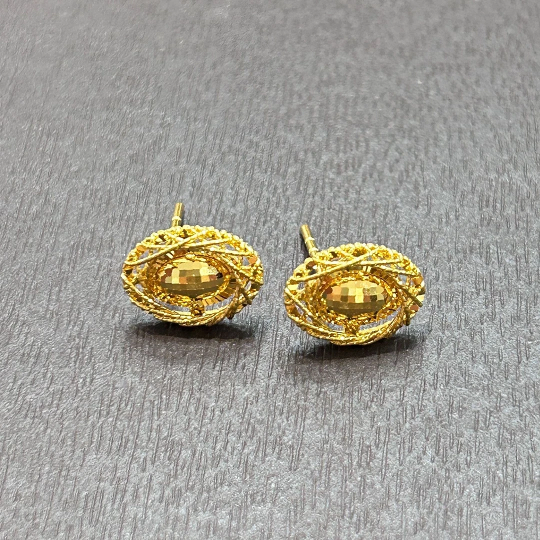 【店长专享】足金999投资金攒黄金鸽子蛋耳钉ZBHJE753克重多退少补