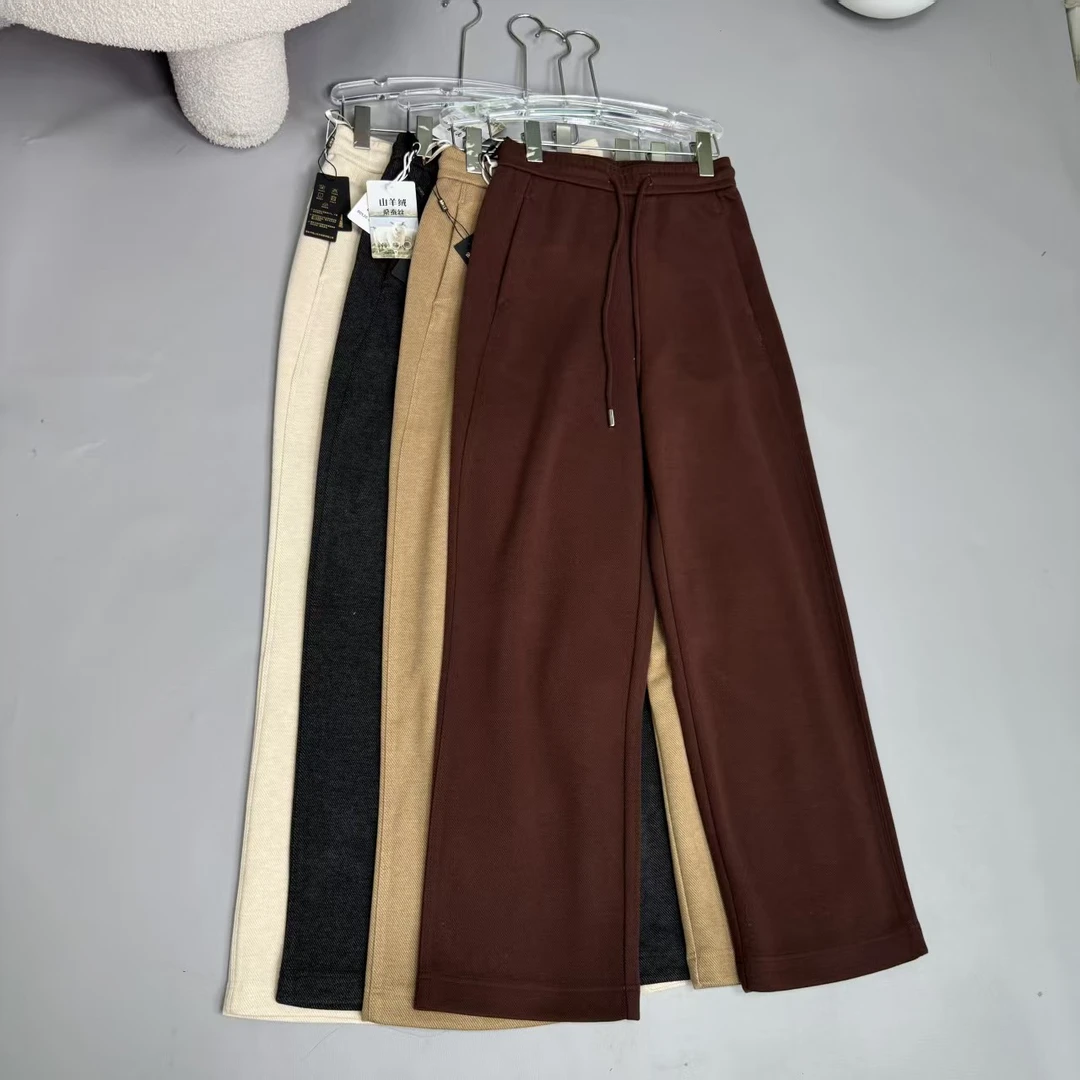 (520） 欧货窄松紧绳休闲裤欧洲站秋冬季新款直筒裤