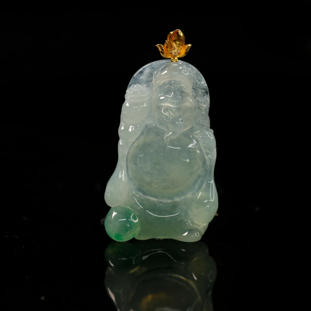 35天然缅甸翡翠A货18k佛/800510/上海嘉禾拍卖