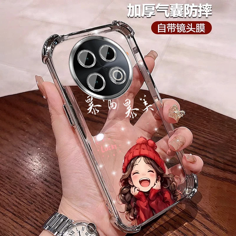 高颜值女孩适用OPPOA5PRO手机壳气囊防摔软壳a5pro轻奢全包镜头膜
