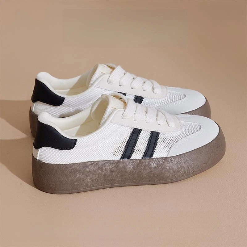 苏苏严选厚底小白鞋女2025新款夏季网面德训鞋女鞋休闲运动板鞋子