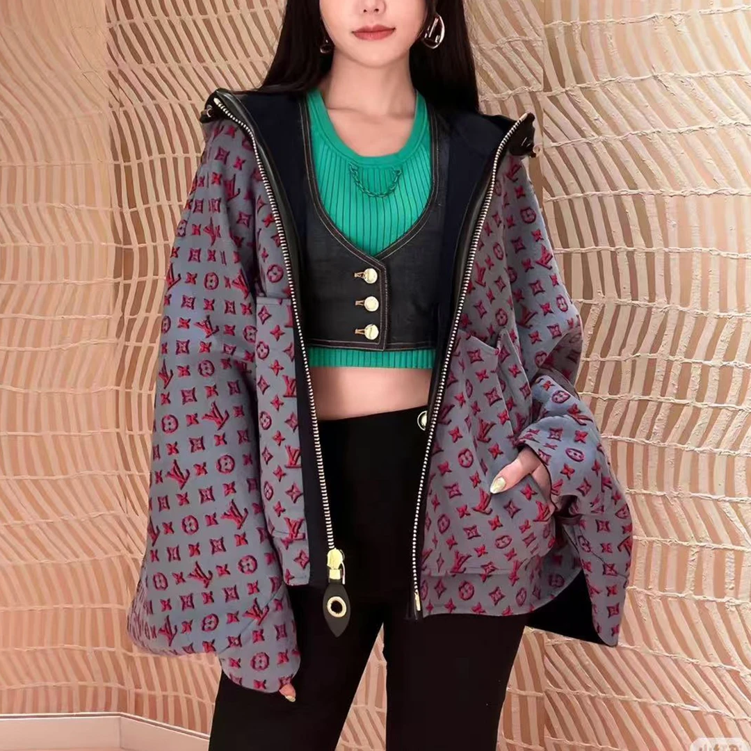 未使用 LouisVuitton/路易威登 印花图案紫色休闲夹克
