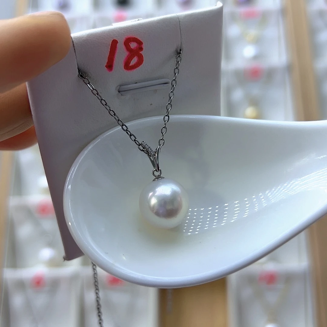 吊坠(不含链)18K金镶嵌淡水珍珠
