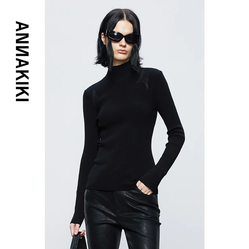 【AUNISEX专属】ANNAKIKI 四芒星切割透视长袖毛衫 3D4A0205H723