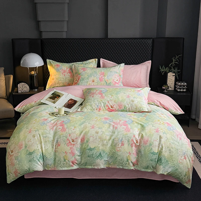 【罗宾汉家纺】100棉 新款加密清新四季可用四件套-HM-LL001