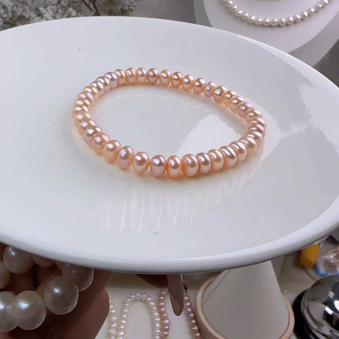 未镶嵌淡水珍珠手绳6-7mm肉眼无暇