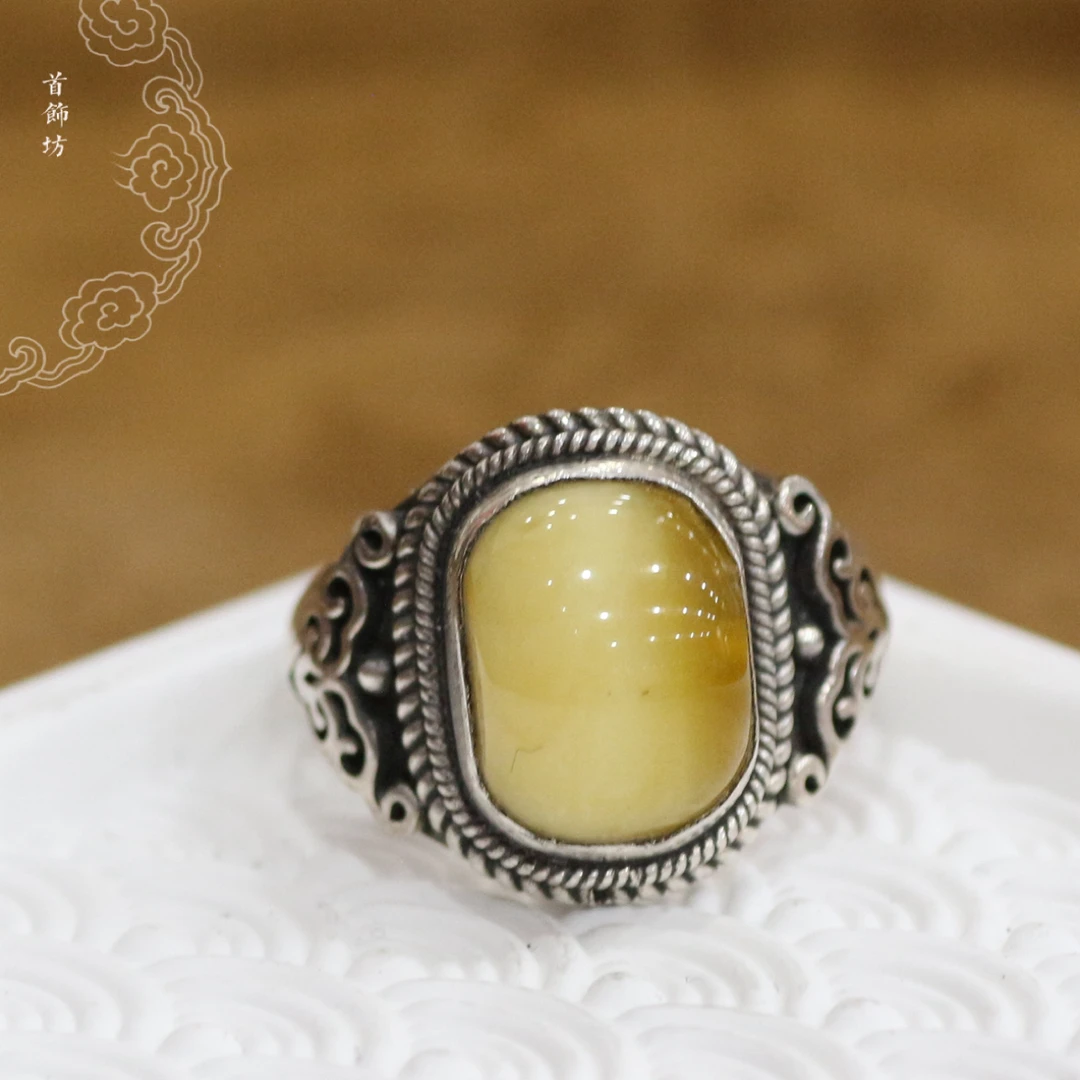 足银戒指 蜜蜜民族风特色手工纯银戒指480 450