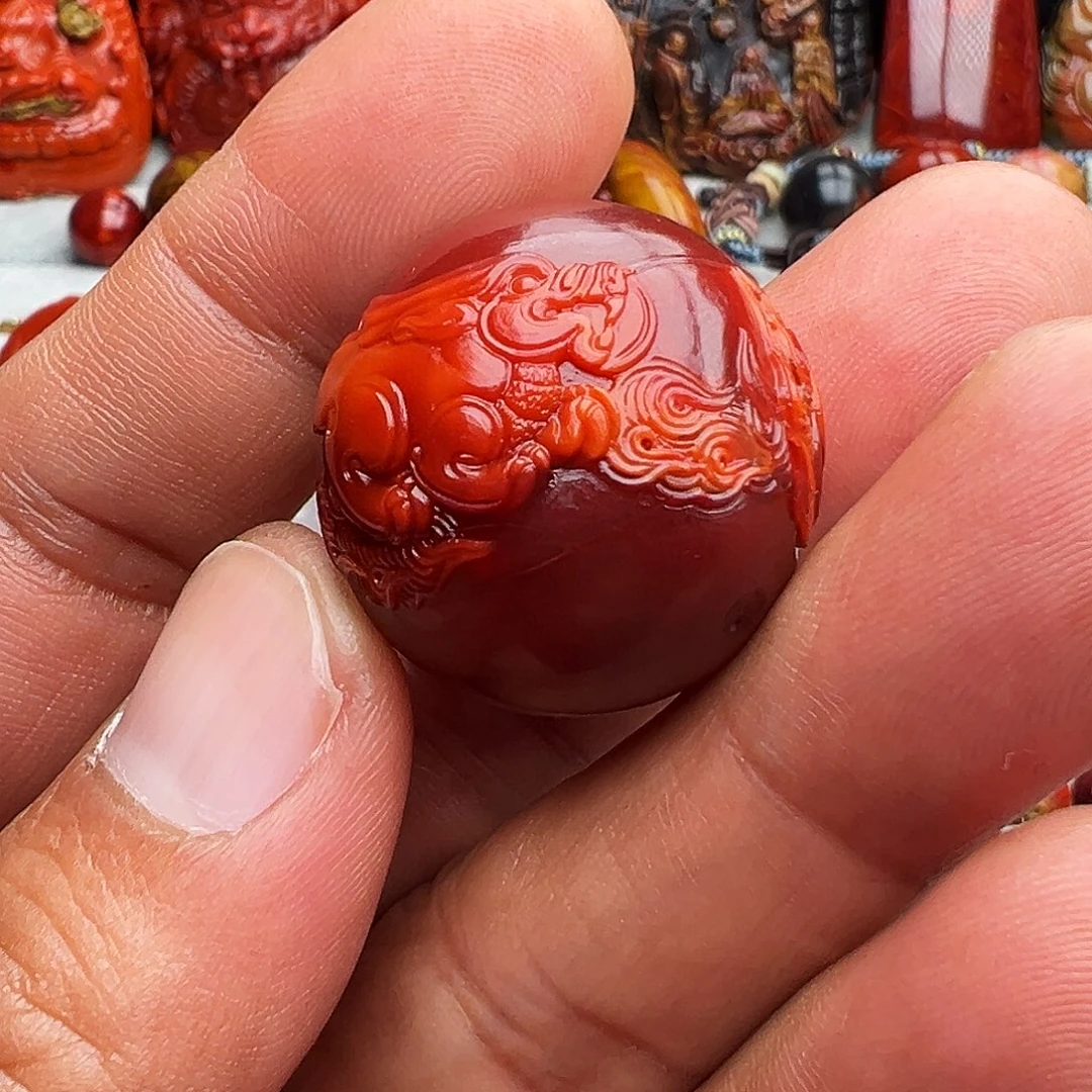 撸***串南红玛瑙未镶嵌珠宝奇石