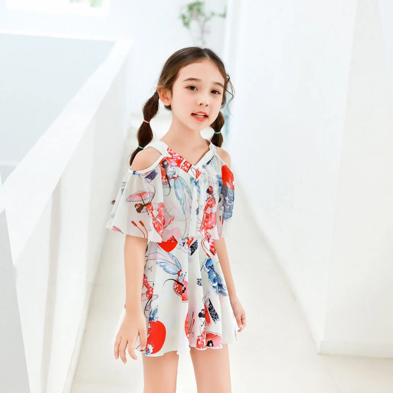 儿童泳衣女童新款分体小中大童公主裙网红时尚女孩洋气亲子游泳衣