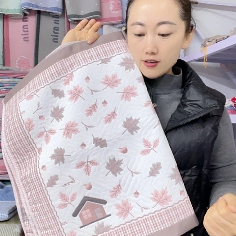 棉特价咖色枫叶纯棉