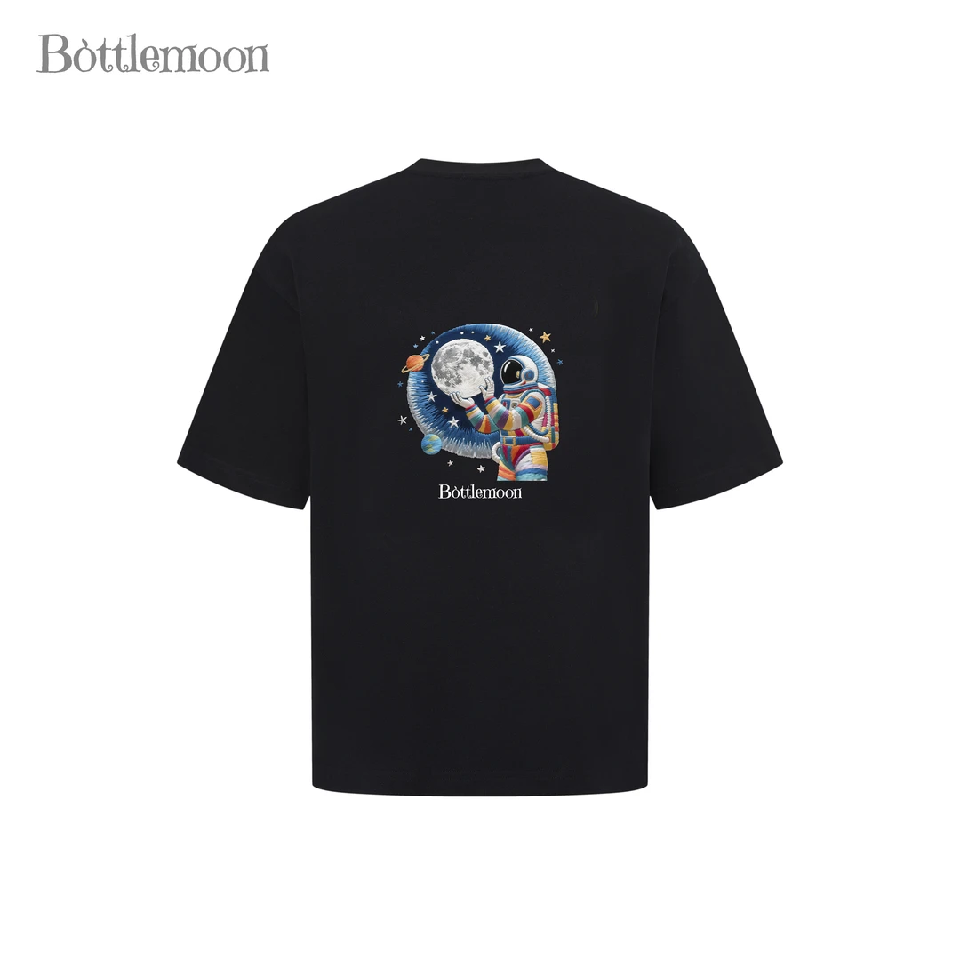 Bottlemoon【太空人】光变重工刺绣工艺四季轻奢重磅T恤B5001