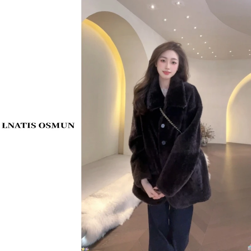 LNATIS OSMUN  | 勋爵录 顶奢进口拉贡双面穿羊皮毛一体外套52117