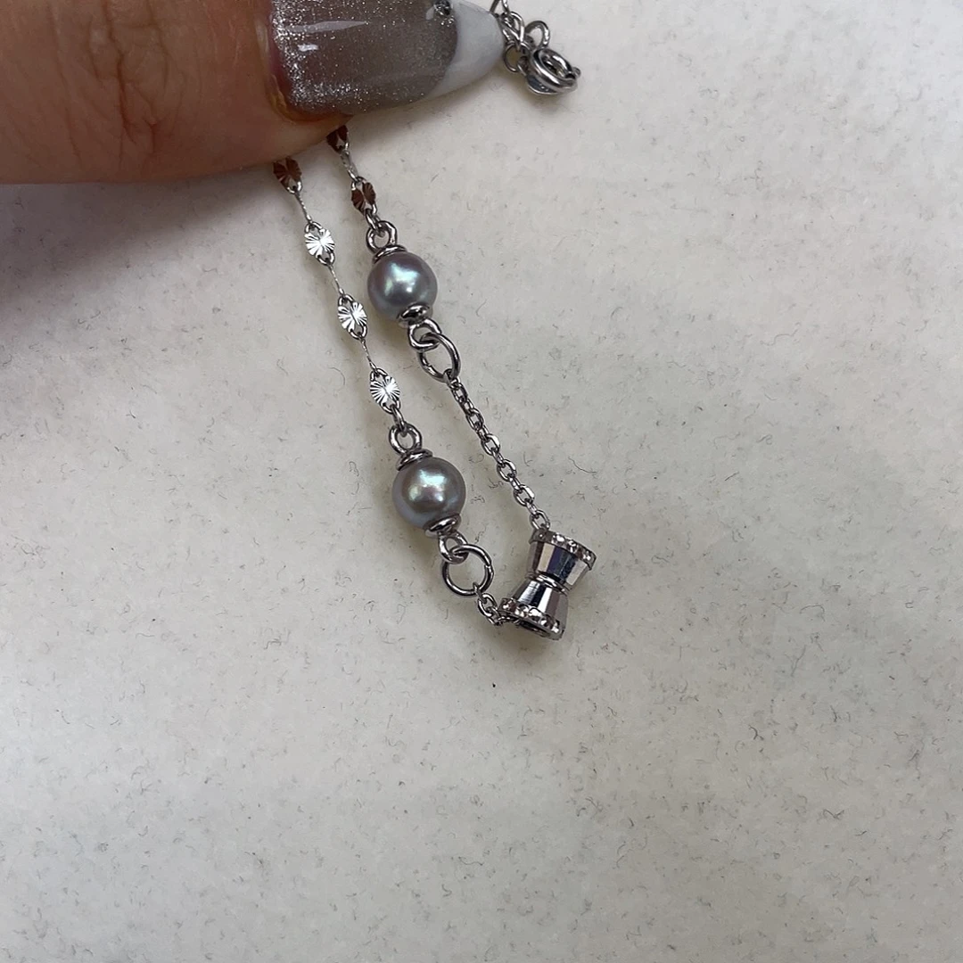 手链海水珍珠银S925镶嵌
