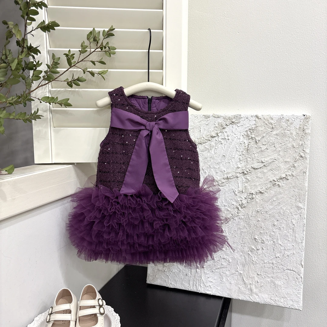 女童新款礼服连衣裙宝宝春夏款小香风蝴蝶结气质生日公主裙8013