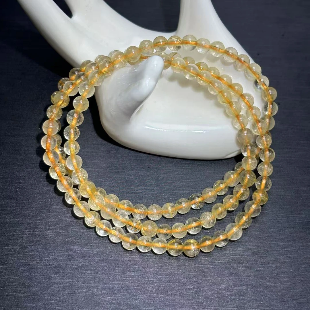 C3895卡5左右-黄发晶水晶项链