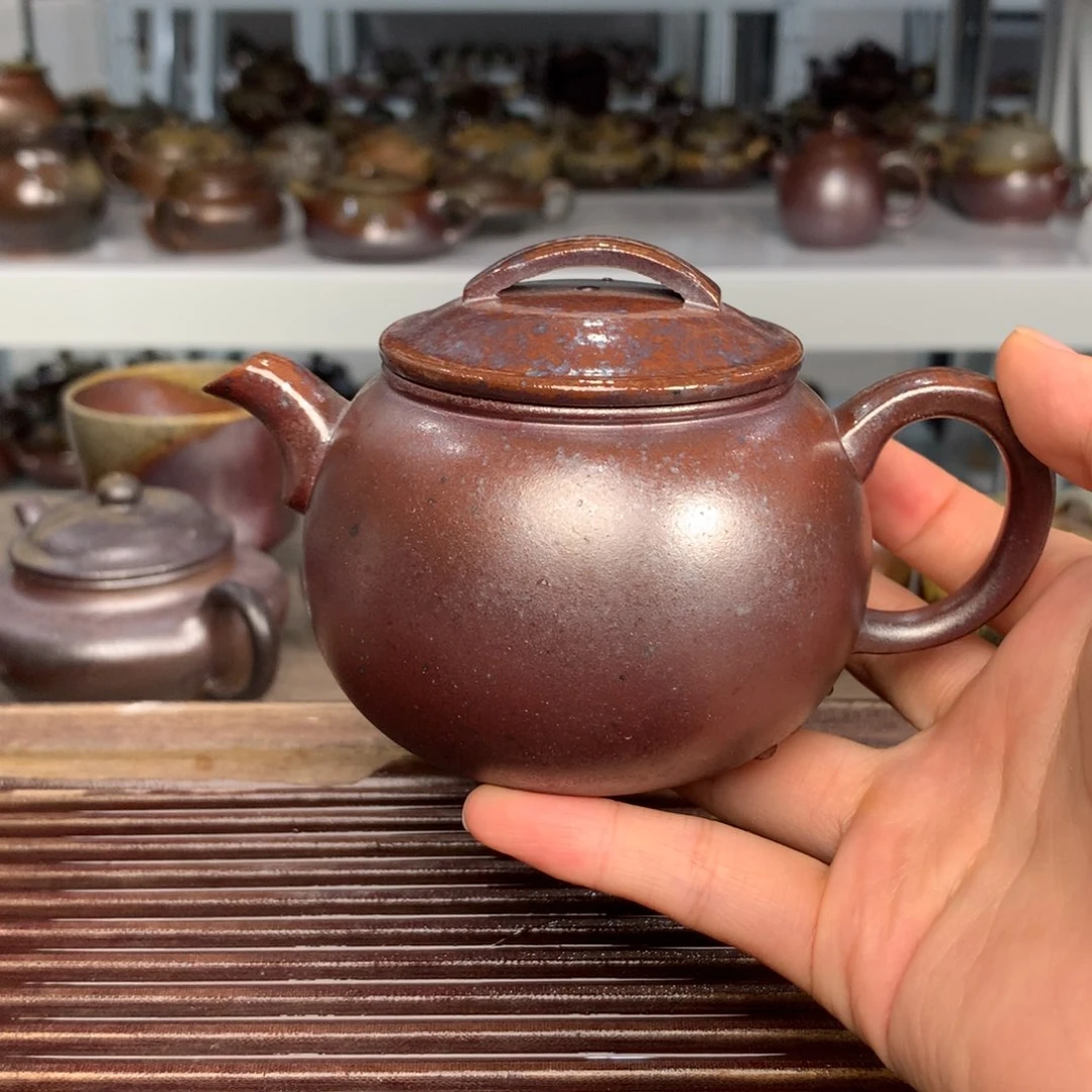 西***牛茶壶紫砂纯自然柴烧