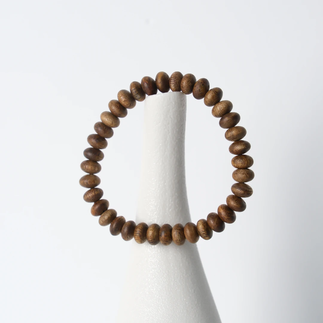 海南莺歌绿棋楠沉香8mm算盘珠单圈手串 多样性发其一 男女可戴