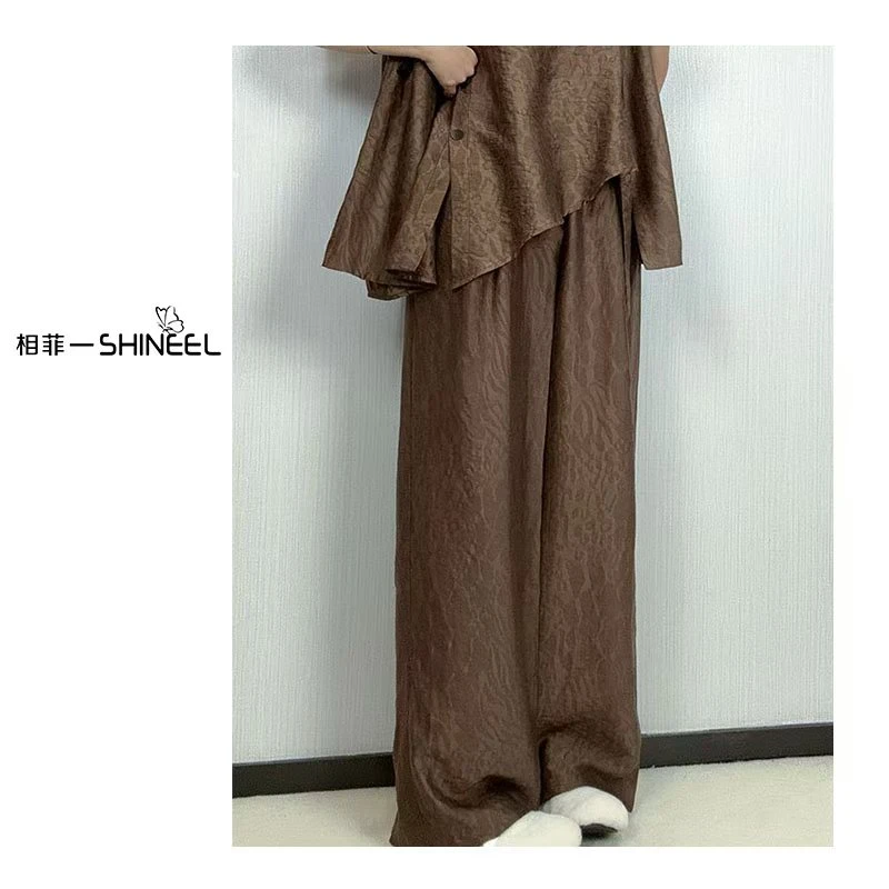 相菲原创-透气时尚阔腿裤气质时尚百搭重工提花宽松显瘦阔腿裤