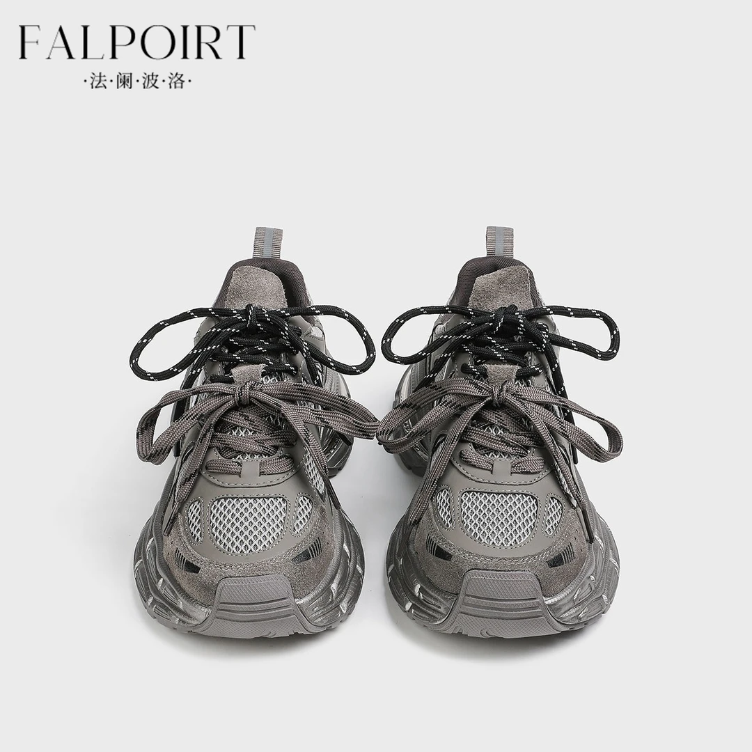FALPOIRT复古老爹鞋女ins潮双鞋带设计感增高厚底跑步休闲运动鞋