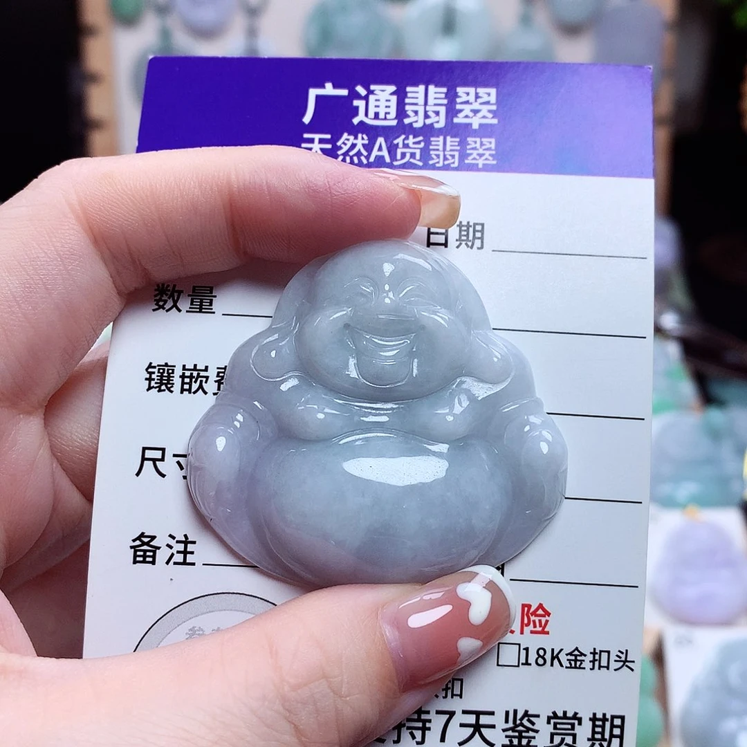 翡翠未镶嵌颈饰佛公06